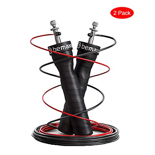 Weighted Jump Rope Adjustable Skipping Ropes Ball Bearings TangleFree Rapid Speed Cable Jumping Rope for Aerobic Exercise Like Speed Training Endurance Training and Fitness Gym Ordinary
