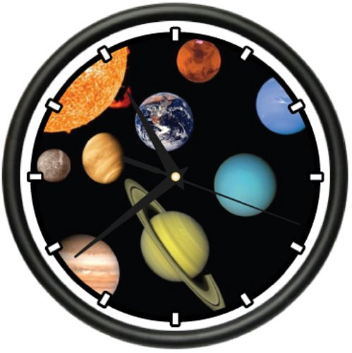 Solar System Wall Clock Planets Astronomy Teacher Gift