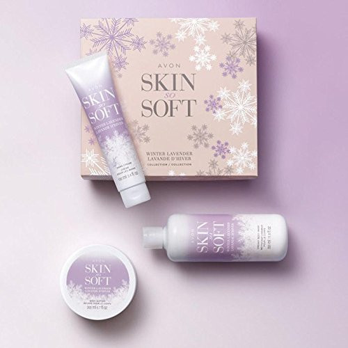 Avon Skin So Soft Winter Lavender Body Butter Creamy Body Wash and Hand Cream Set of 3