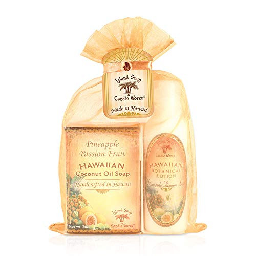 Island Soap  Candle WorksSoap and Lotion Organza Set Passion Fruit Pineapple