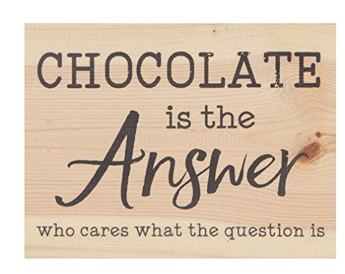 P. Graham Dunn Chocolate is The Answer Natural 7.5 x 5.5 Solid Wood Barnhouse Block Sign