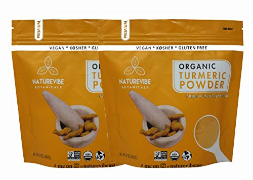 Organic Turmeric Root Powder 2lb by Naturevibe Botanicals 2 Pack of 1lbs each  Gluten Free  NonGMO Verified  Contains Curcumin Packaging May Vary
