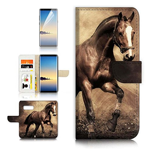 For Samsung Note 8  Galaxy Note 8  Flip Wallet Case Cover  Screen Protector Bundle! A8363 Horse