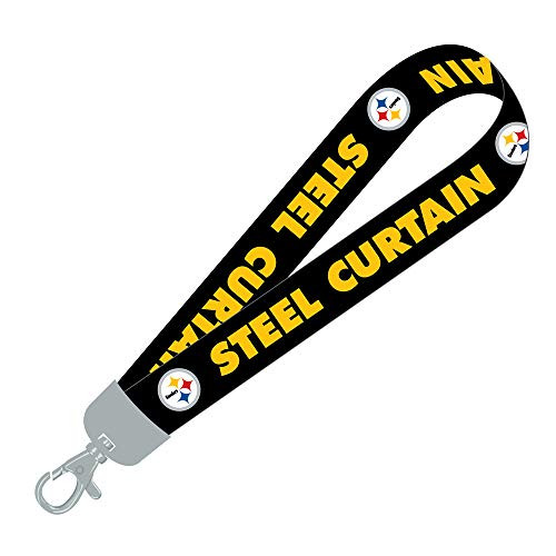 Pro Specialties Group Pittsburgh Steelers Wristlet Lanyard Black Steel Curtain Tagline Wristlet Lanyard Key Holder Yellow