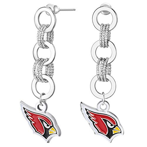 Pro Specialties Group NFL Arizona Cardinals Circle Links Post Earrings