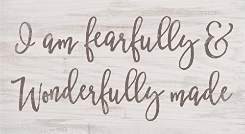 Fearfully & Wonderfully Made Whitewash 10 x 5.5 Solid Wood Plank Wall Plaque Sign