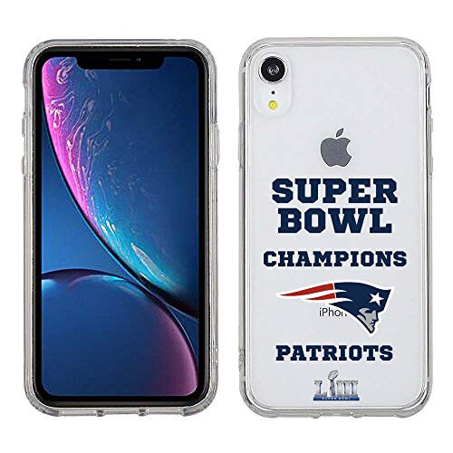Apple iPhone XR NFL Licensed New England Patriots LIII Super Bowl Champions on Clear PC Cover Apple iPhone XR NFL Licensed New England Patriots LIII Super Bowl Champions on Clear PC Cover
