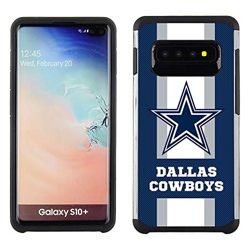 Samsung S10P  NFL Licensed Dallas Cowboys  Pebble Grain Striped Protective Case