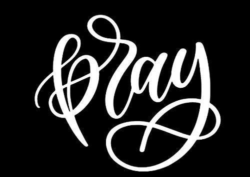 Makarios LLC Pray MKR Decal Vinyl Sticker Cars Trucks Vans Walls LaptopWhite55 x 46 inMKR1094