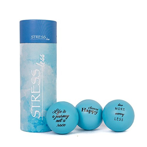Stress Balls with Motivational Quotes Stress Relief Toys for Adults and Kids 3 Pack Stress Balls Blue