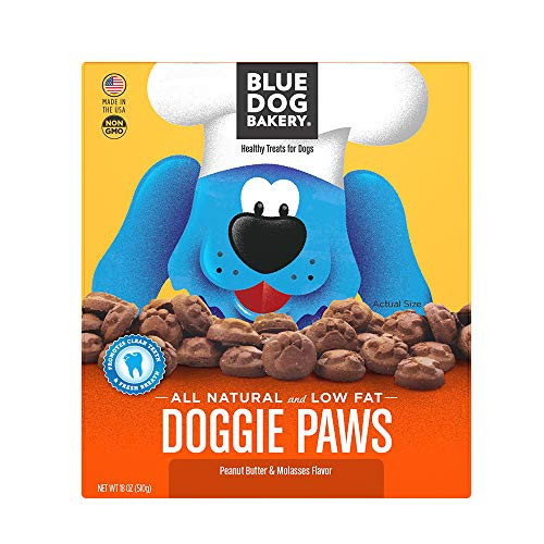 Blue Dog Bakery Natural Dog Treats Doggie Paws Original Peanut Butter  Molasses Flavor
