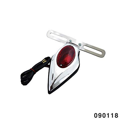 FANGSTER TEAR DROP BULB TAILLIGHT CHROME FOR HARLEY DAVIDSON CUSTOM APPLICATION