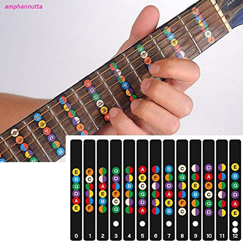 Guitar Fretboard Scale Note Decals Trainer Fingerboard Map Sticker for Beginner learner Practice Fit 6 Strings Acoustic Electric Guitar