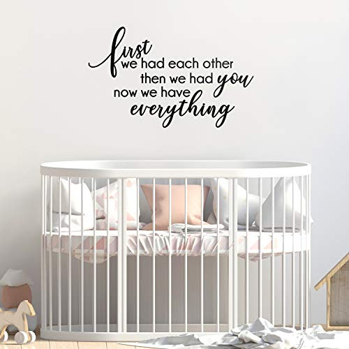 Vinyl Art Wall Decal First We Had Each Other Then We Had You Now We Have Everything 22 x 36 Cute Modern Kids Toddlers Home Bedroom Playroom Apartment Nursery Decor Stickers Vinyl Art Wall Decal First We Had Each Other Then We Had You Now We Have Everything 22 x 36 Cute Modern Kids Toddlers Home Bedroom Playroom Apartment Nursery Decor Stickers