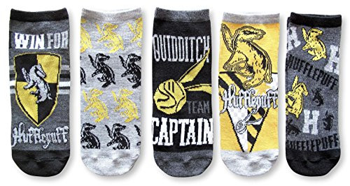 Harry Potter Hufflepuff Quidditch JuniorsWomens 5 Pack Ankle Socks Size 410