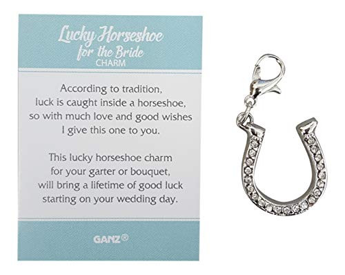Ganz Lucky Horseshoe for The Bride Charm ~ Wedding Tradition ~ Something Old Something New Something Borrowed Something Blue for Garter or Bouquet