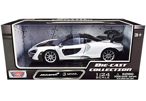 McLaren Senna White and Black 124 Diecast Model Car by Motormax 79355