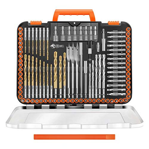 ENERTWIST Drill Bit Set 112Pieces 14 Hex Shank Impact Driver Bits and Screwdriver Bits Set Assorted in Tough Case for Wood Metal Cement Drilling and Screw Driving ETDBA112