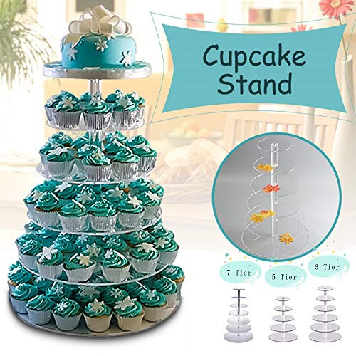 Acrylic Cupcake Stand Hopekings 567 Tiers Round Cake Stand Display Clear Cupcake Stand Tower Dessert Stand for Wedding Party 6 Tiers Acrylic Cupcake Stand Hopekings 567 Tiers Round Cake Stand Display Clear Cupcake Stand Tower Dessert Stand for Wedding Party 6 Tiers