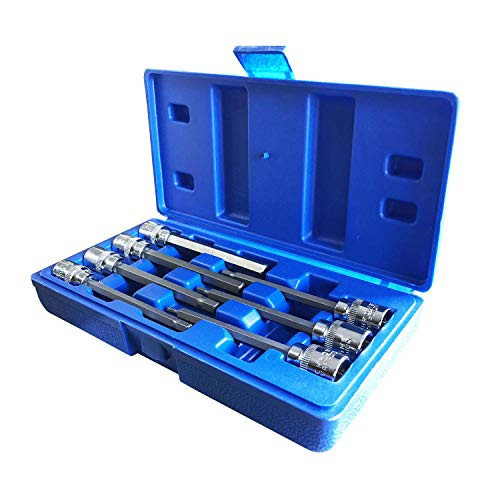 Extra Long Metric Hex Bit Socket Set 7 Piece 310mm 38 Drive CRV Steel Hex