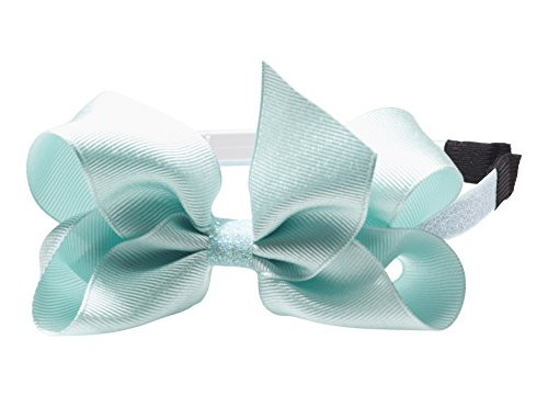 Anna Belen "Chloe" Grosgrain Bow on a Glitter Headband O/S Seafoam