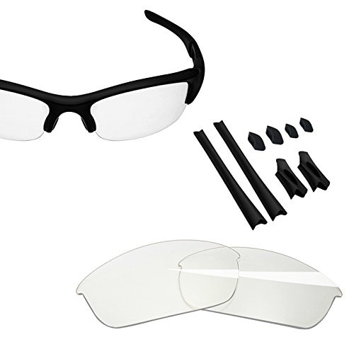 BlazerBuck Antisalt Replacement Lenses  Sock Kit for Oakley Flak Jacket  High Definition Clear