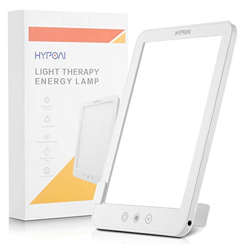 Light Therapy Lamp HYPOAI UV Free 10000 Lux Therapy Light with Adjustable Brightness Levels Timer Function Touch Control Standing Bracket for Home and Office 9 inch*6 inch