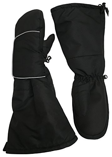 NIce Caps Kids Thinsulate Waterproof Wrap Elbow Length Cuff Mittens 46 Years Black