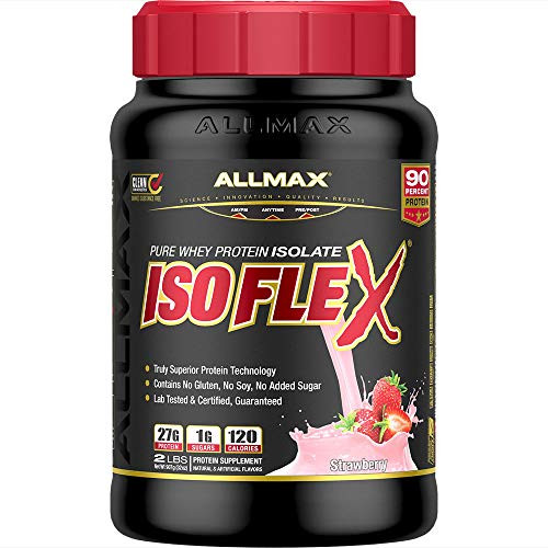 ALLMAX Nutrition ISOFLEX 100 UltraPure Whey Protein Isolate Strawberry 2 Pound ALLMAX Nutrition ISOFLEX 100 UltraPure Whey Protein Isolate Strawberry 2 Pound