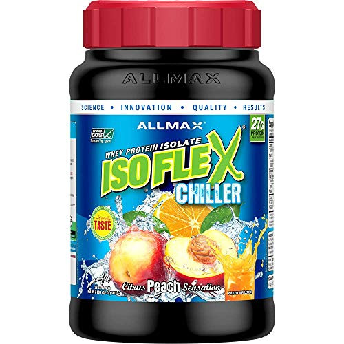 ALLMAX Nutrition  ISOFLEX CHILLER  100 UltraPure Whey Protein Isolate  Citrus Peach Sensation  2 Pound