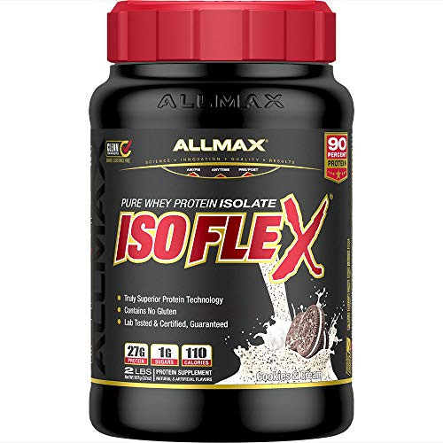 ALLMAX Nutrition ISOFLEX 100 UltraPure Whey Protein Isolate Cookies Cream 2 Pound ALLMAX Nutrition ISOFLEX 100 UltraPure Whey Protein Isolate Cookies Cream 2 Pound