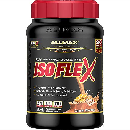 ALLMAX Nutrition ISOFLEX 100 UltraPure Whey Protein Isolate Caramel Macchiato 2 Pound ALLMAX Nutrition ISOFLEX 100 UltraPure Whey Protein Isolate Caramel Macchiato 2 Pound