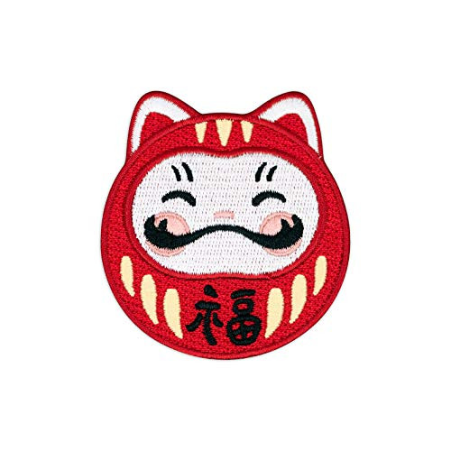 Winks For Days Darumeow Lucky Daruma Cat Ironon Patch