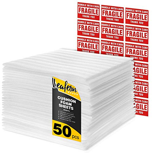 12 x 12 Foam Wrap Sheets for Packing Moving Shipping and Storage Supplies  Cushion Foam Wraps is Great Alternative to Air and Bubble Cushioning Wrap  50 Pack