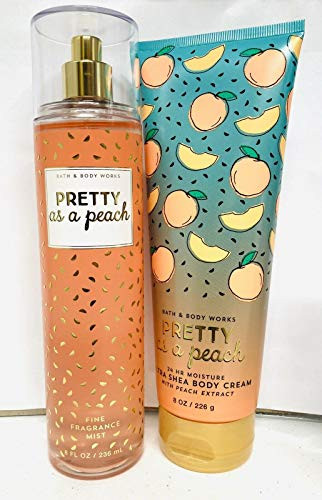 Bath  Body Works ~ Signature Collection ~ Pretty as a Peach~ Gift Set~ Fine Fragrance Mist  Ultra Shea Body Cream
