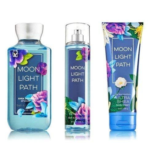 Bath  Body Works Moonlight Path Body Set  Shower Gel 10 Fl Oz Fine Fragrance Mist 8 Fl Oz  Body Cream 8 Fl Oz