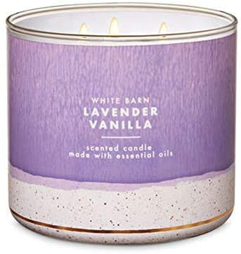 Bath  Body Works White Barn Lavender Vanilla 3 Wick Scented Candle with Essential Oils 145 oz  411 g