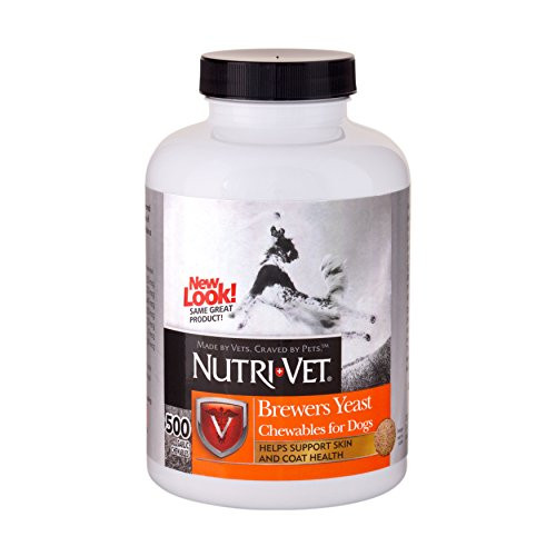 NutriVet Brewers Yeast with Garlic ChewablesSupports Healthy Coat  Skin500 Count