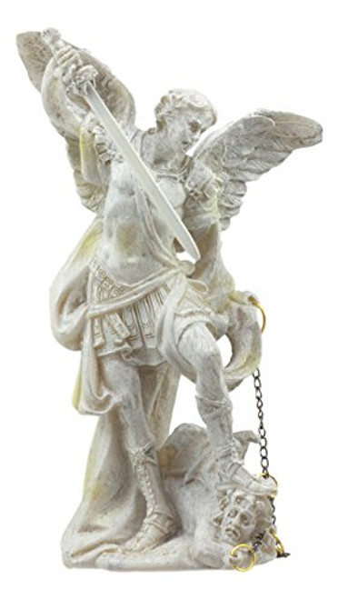 Ebros Ivory Painted Greek Orthodox Christian Church Archangel of The Angelic Council Statue 5" Tall Figurine (Michael The Guardian of The Church and Commander of God's Army)