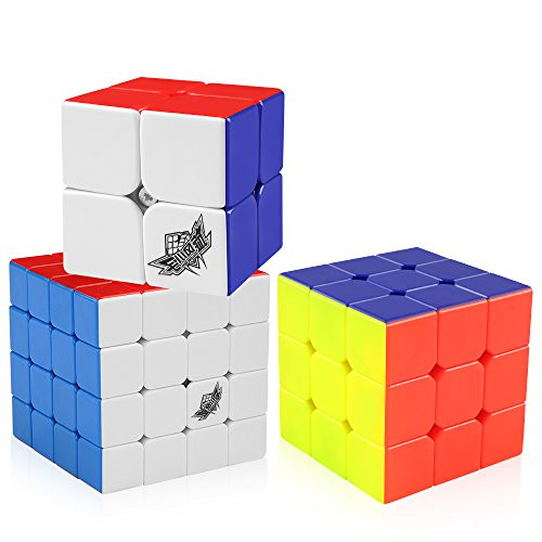 D-FantiX Cyclone Boys 2x2 3x3 4x4 Speed Cube Set, Stickerless Magic Cube Puzzles Toy Pack of 3