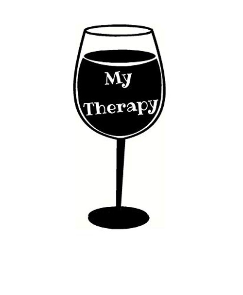 Wine Glass My Therapy Funny NOK Decal Vinyl Sticker Cars Trucks Vans Walls LaptopBlack55 x 25 inNOK593