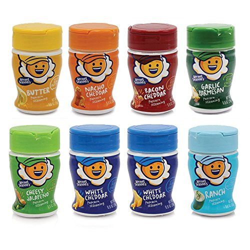Kernel Seasons Popcorn Seasoning Mini Jars Savory Variety Pack 09 Ounce Pack of 8