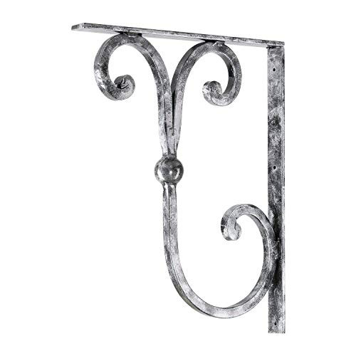 Pewter Scroll 9x7 Premium Heavy Duty Wrought Iron Countertop Brackets  Handcrafted Powder Coated Decorative Bracket Corbels for use with InteriorExterior Granite Countertops Mantels