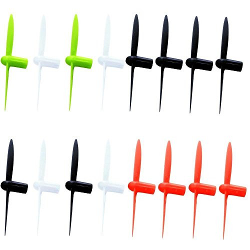HobbyFlip Red Black White and Lime Green 30mm Propellers for Sharper Image DX-1 Micro Drone