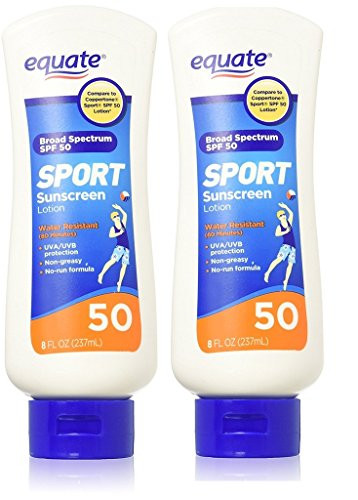 Equate Sport Lotion SPF 50 8 Ounce Bottle Pack of 2