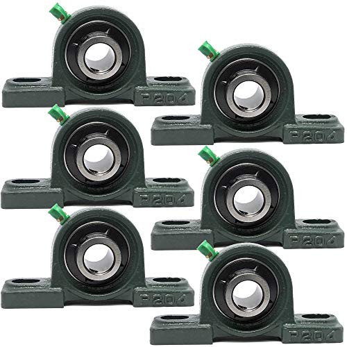 PGN  UCP20412 Pillow Block Mounted Ball Bearing  34 Bore  Solid Cast Iron Base  Self Aligning 6 Pack