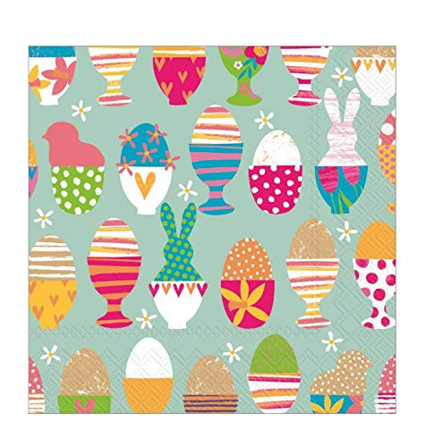 Cocktail Napkins Paper Napkins Decorative Disposable Easter Decorations Funny Easter Eggs Beverage Napkins 5 x 5 Pak 40
