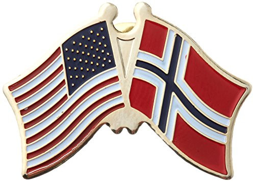 EagleEmblems P09779 PIN-USA/Norway (Cross Flags) (1.125'')