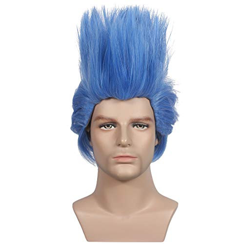 wildcos Short Straight Blue Cosplay Wig for Men