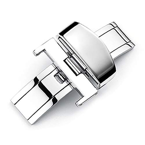 Nice Pies Stainless Steel Push Button Automatically Open Double Push Button Butterfly Deployment Buckle Clasp Watch Accessories Buckle Leather Strap Buckle 16mm Nice Pies Stainless Steel Push Button Automatically Open Double Push Button Butterfly Deployment Buckle Clasp Watch Accessories Buckle Leather Strap Buckle 16mm